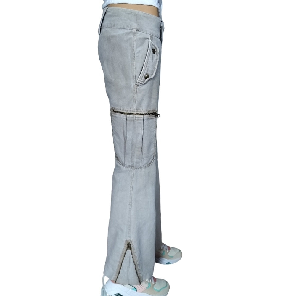 Women's Beige Corduroy Cargo Pants Size 2 - Picture 5 of 9
